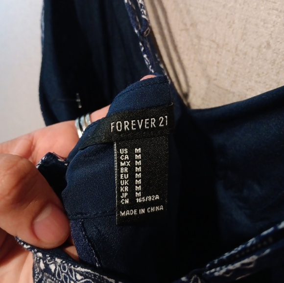 Forever 21 Elegant Blue Patterned Maxi Dress Size M - Picture 5 of 5